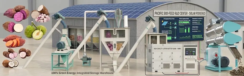 Titan Agri-Systems automated feed production line overview for Oceania project planning
